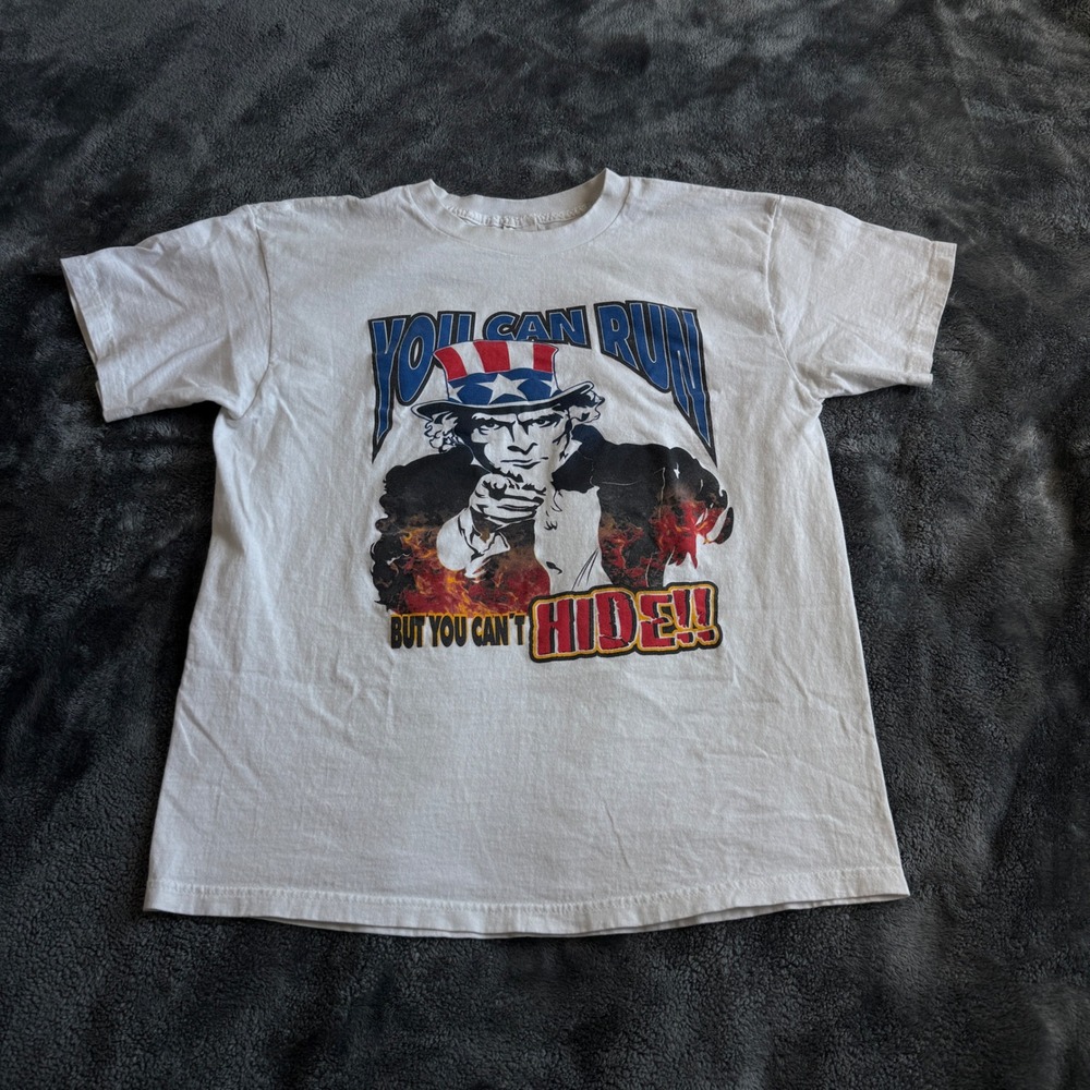 Vintage FOTL Uncle Sam You Can Run But You Can't Hide Graphic T-Shirt L
